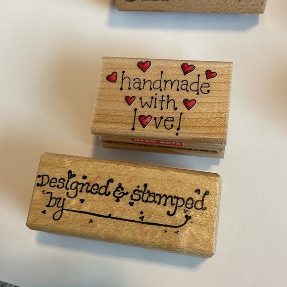 Lot of Rubber Stamps “Stamped with Love”, Hamndmade By stamp, Hand Stamped - Picture 3 of 5
